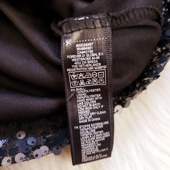 Forever 21 Asymmetrical Large Black Sequins Dress - Picture 5 of 7